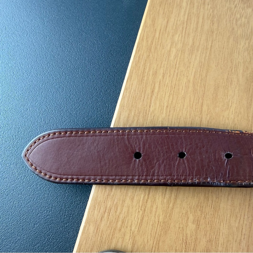 Southern Tide The Skipjack Leather Canvas Fish Logo Red Belt Men’s size 38 - Picture 9 of 15